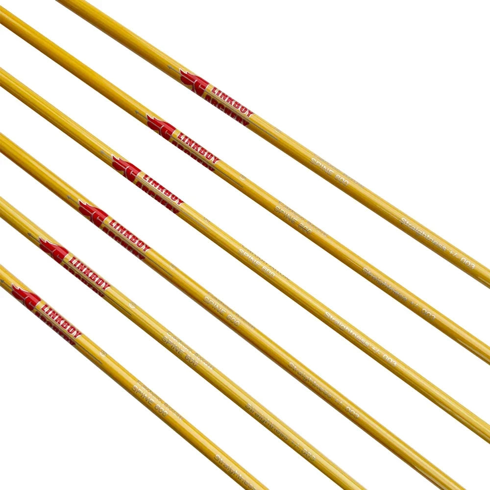 12-Pack Bamboo Skin Carbon Arrows ID4.2mm Spine 600 700 900 3" Turkey Feather 80gr