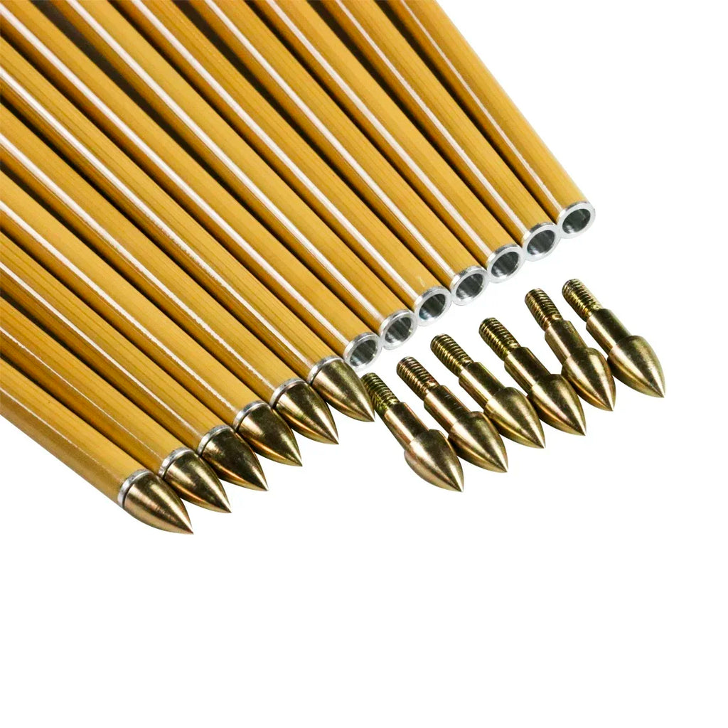 12-Pack Carbon Arrows Bamboo Skin ID 6.2mm 4inch Turkey Feather 75gr Target Point Compound