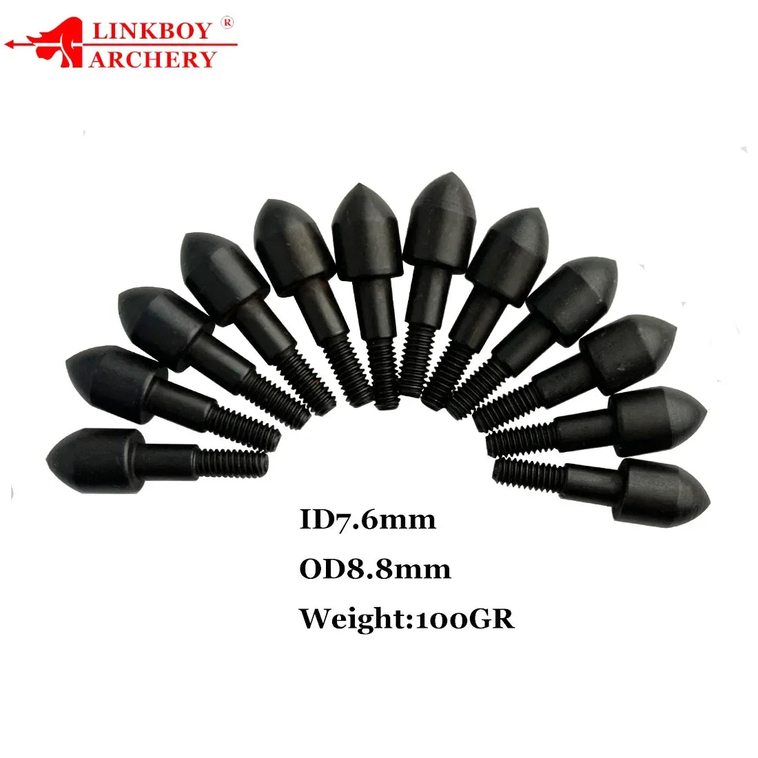24-Pack 100grain Target Broadhead Arrow Points Field Tips Arrowhead for ID7.6mm Arrow