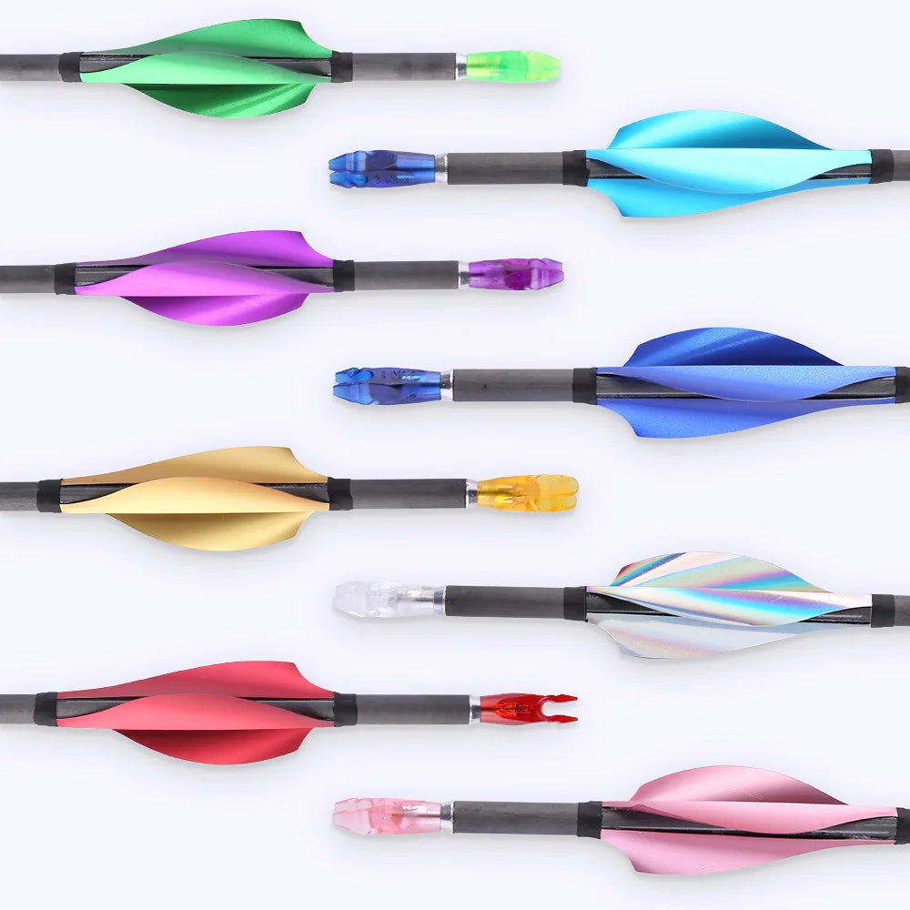Bicaster 50-Pack 2inch Arrow Fletches Spin Vanes Left/Right Wing Spiral Plume Fletching
