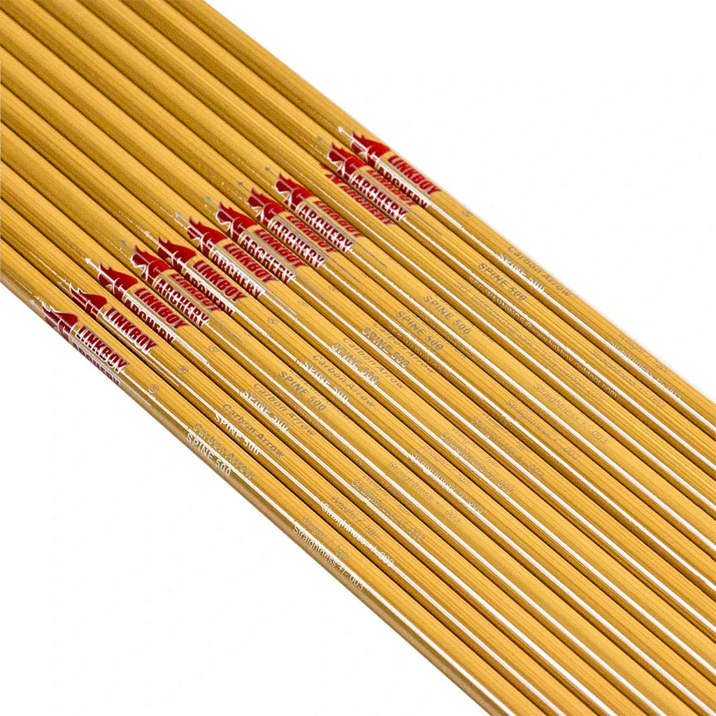 12-Pack Carbon Arrows Bamboo Skin ID 6.2mm 4inch Turkey Feather 75gr Target Point Compound