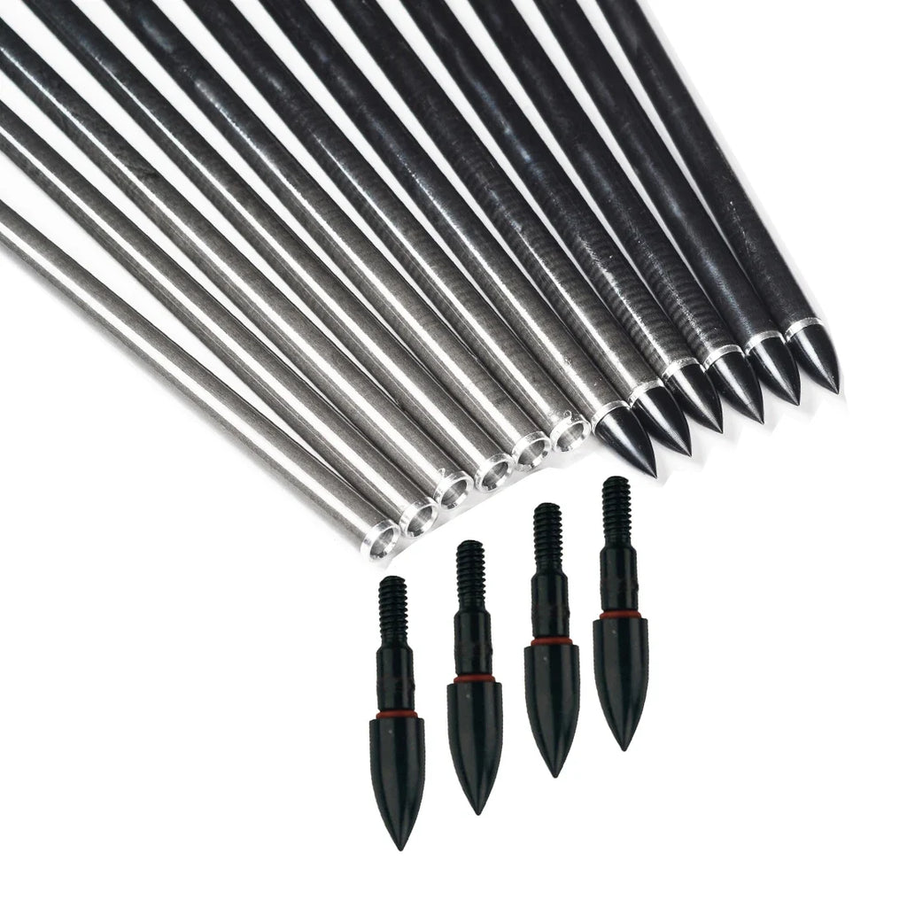12-Pack 8-32/5-16/9-32/11-32 Arrow Points Tips 75 100 125 Grain Broadheads Arrowhead Carbon Shaft