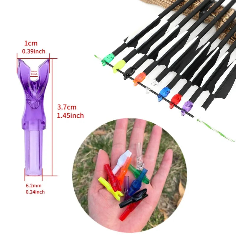 50-Pack DIY Plastic Arrow Nock Insert Tail Use for ID 6.2mm Arrow Axis
