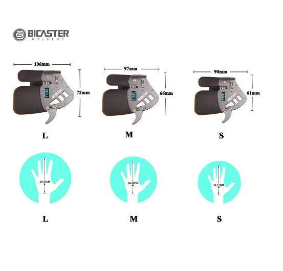 Bicaster Asa-pro Finger Tab Guard Protection Replacement Real Horsehide Cordovan+Aluminum S/m/l RH Bow