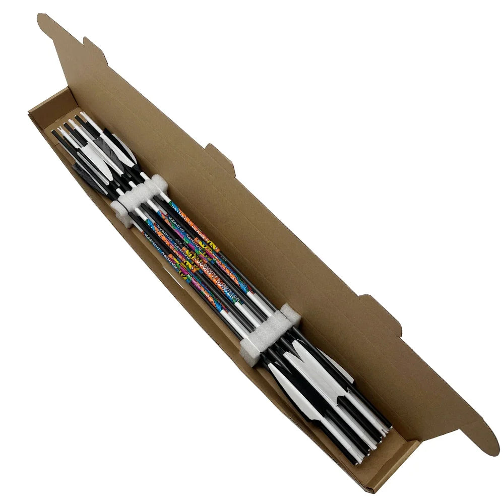 12-Pack Carbon Arrow 30/32 Inch Carbon Arrows Replaceable Arrowhead for Compound/Recurve Bow Targeting