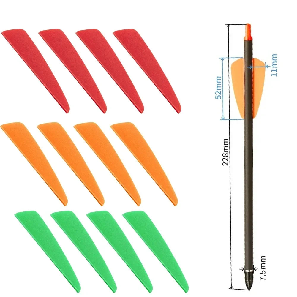 50-Pack 2'' TPU Plastic Arrow Vanes Fit Arrows Bolts Fleching Arrow