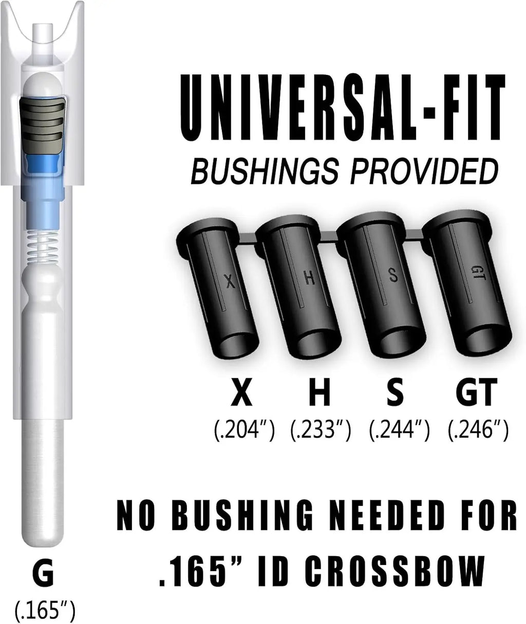 6-Pack Lighted Nocks with .165 .204 .233 .244 .246 Inside Diameter with X, H