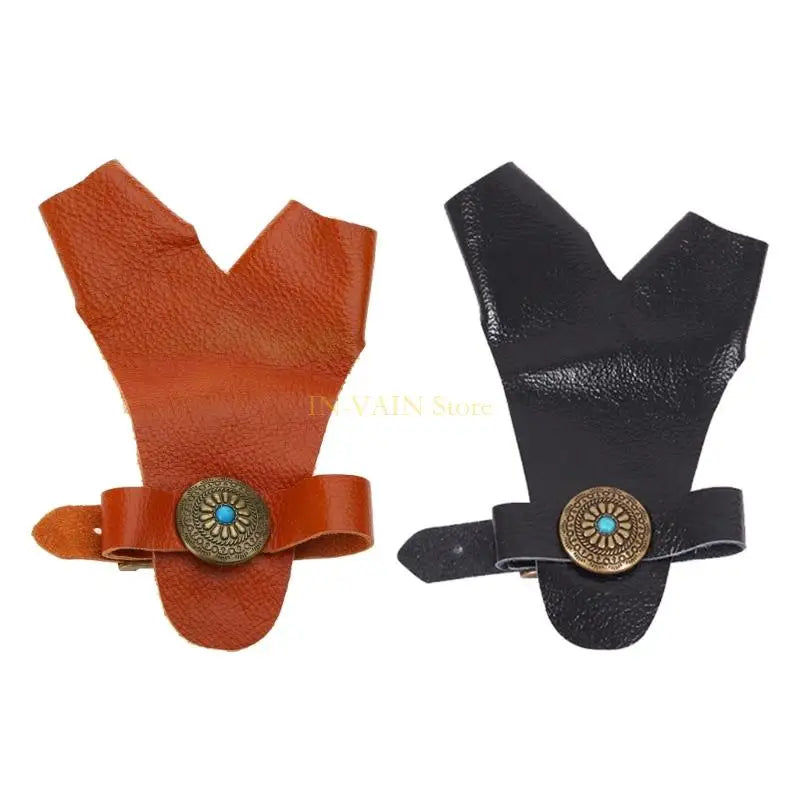 M5TC Hand Protective PU Leathers Finger Hand Guard for Recurve Compund Bow