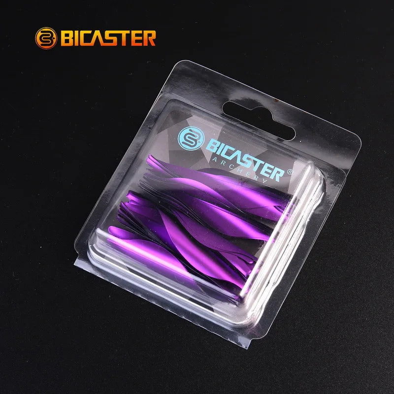 Bicaster 50-Pack 2inch Arrow Fletches Spin Vanes Left/Right Wing Spiral Plume Fletching