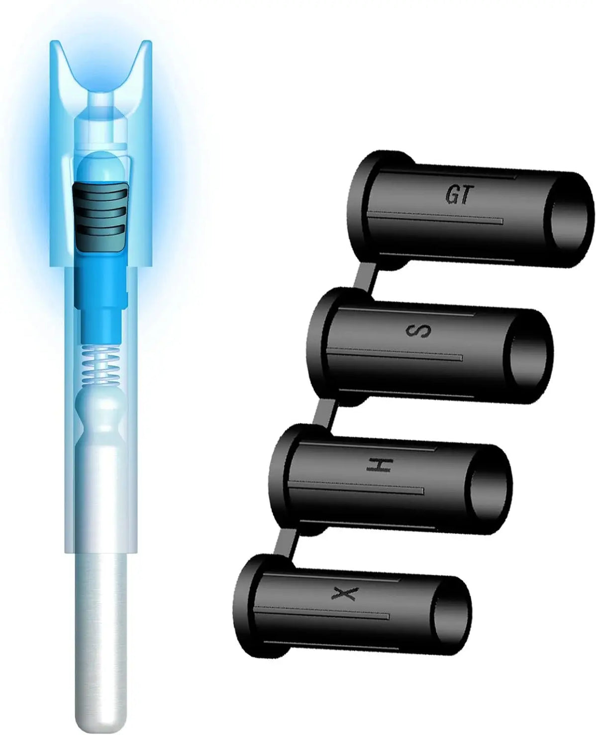 6-Pack Lighted Nocks with .165 .204 .233 .244 .246 Inside Diameter with X, H