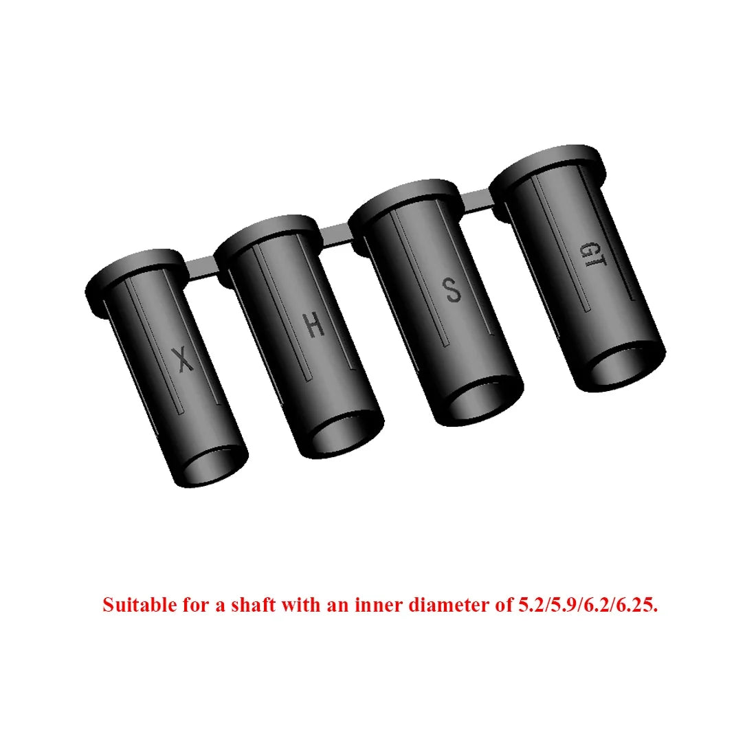 6-Pack LED Nock 4.2mm Adapter Tube Suitable ID 5.2/5.9/6.2/6.25 Shaft for Bow