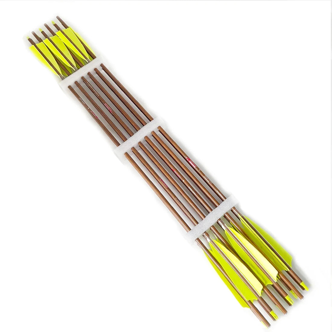 12-Pack Carbon Arrow Wood Skin for ID6.2mm 5inch Turkey Feather 75gr Tips for Compound