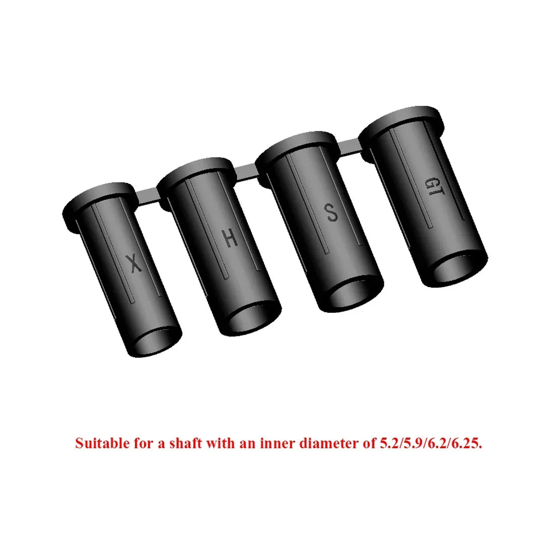 6-Pack LED Nock 4.2mm Adapter Tube Suitable ID 5.2/5.9/6.2/6.25 Shaft for Bow