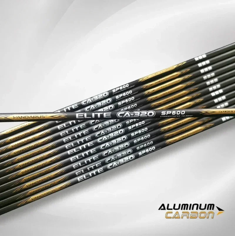 12-Pack Carbon Aluminum Arrows x10, CA-320, ID3.2mm -/+0.0015 ", Straight Shaft, Insert, Pin