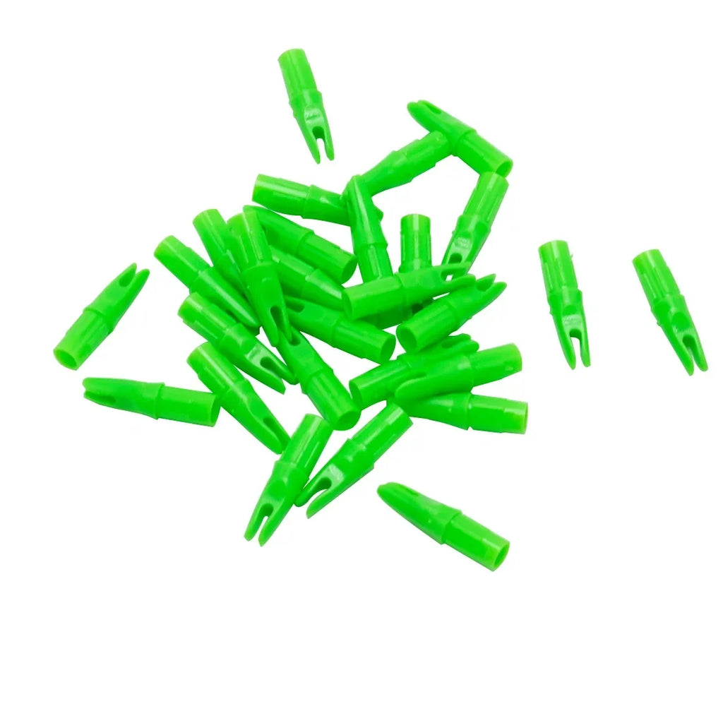60-Pack Green Arrow Nocks Nock for Shaft ID7.6mm OD 8.8mm Plastic Arrow Tails Flecha