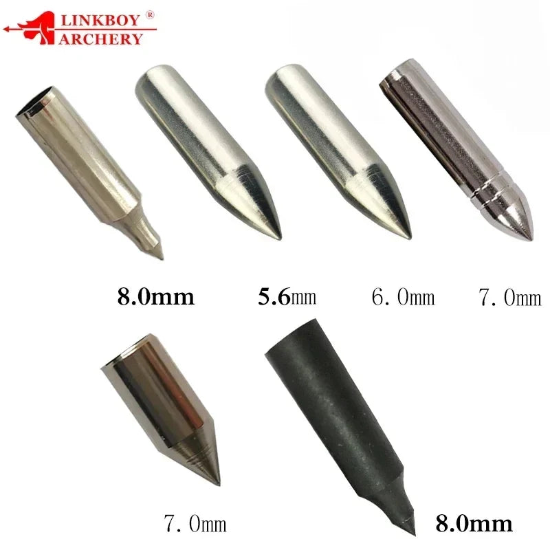 50-Pack Arrow Take Point Tips Arrowhead Broadhead ID5.6/6/7/8MM for Recurve Bow Longbow