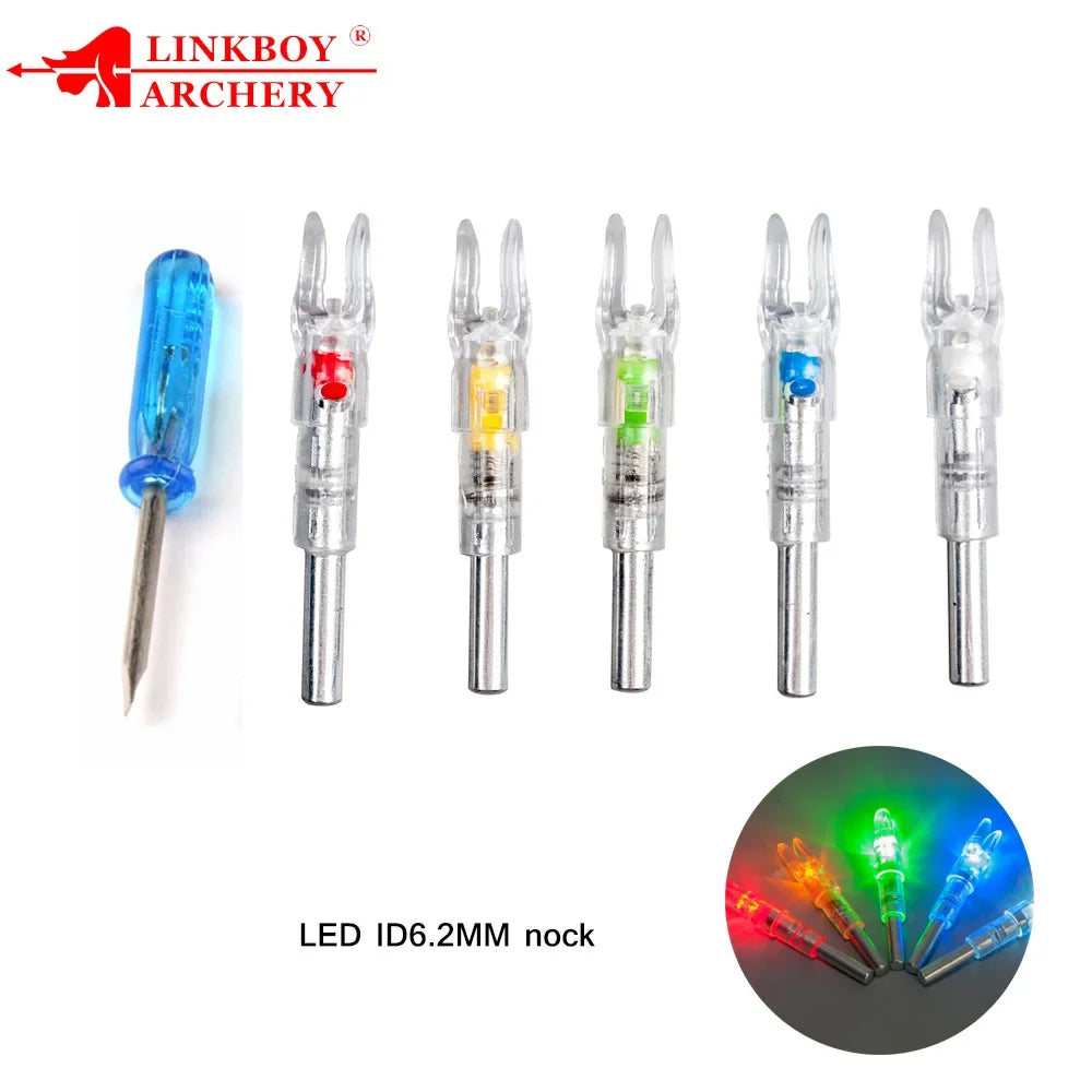 Arrow LED Lighted Nock Bolts, Compound Recurve Bow, ID6.2mm, 3-Pack, 6-Pack