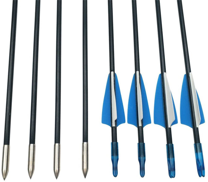 Fiberglass 6mm Arrow Arrowhead for 30-80lbs Recurve Compound Bow 12-Pack