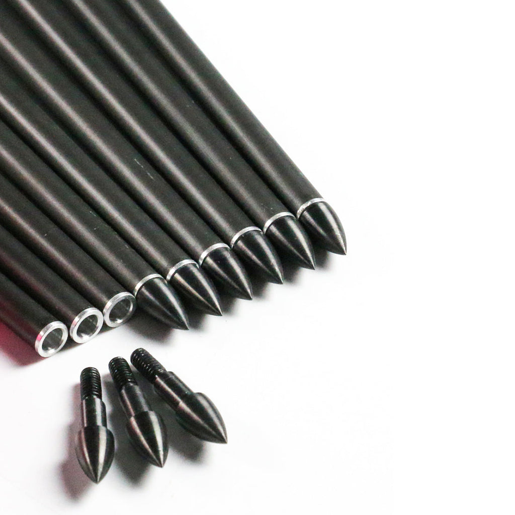 12-Pack Pink Color Pure Carbon Arrows Spine300-800 4inch Turkey Feather 75gr Tips Compound Bow