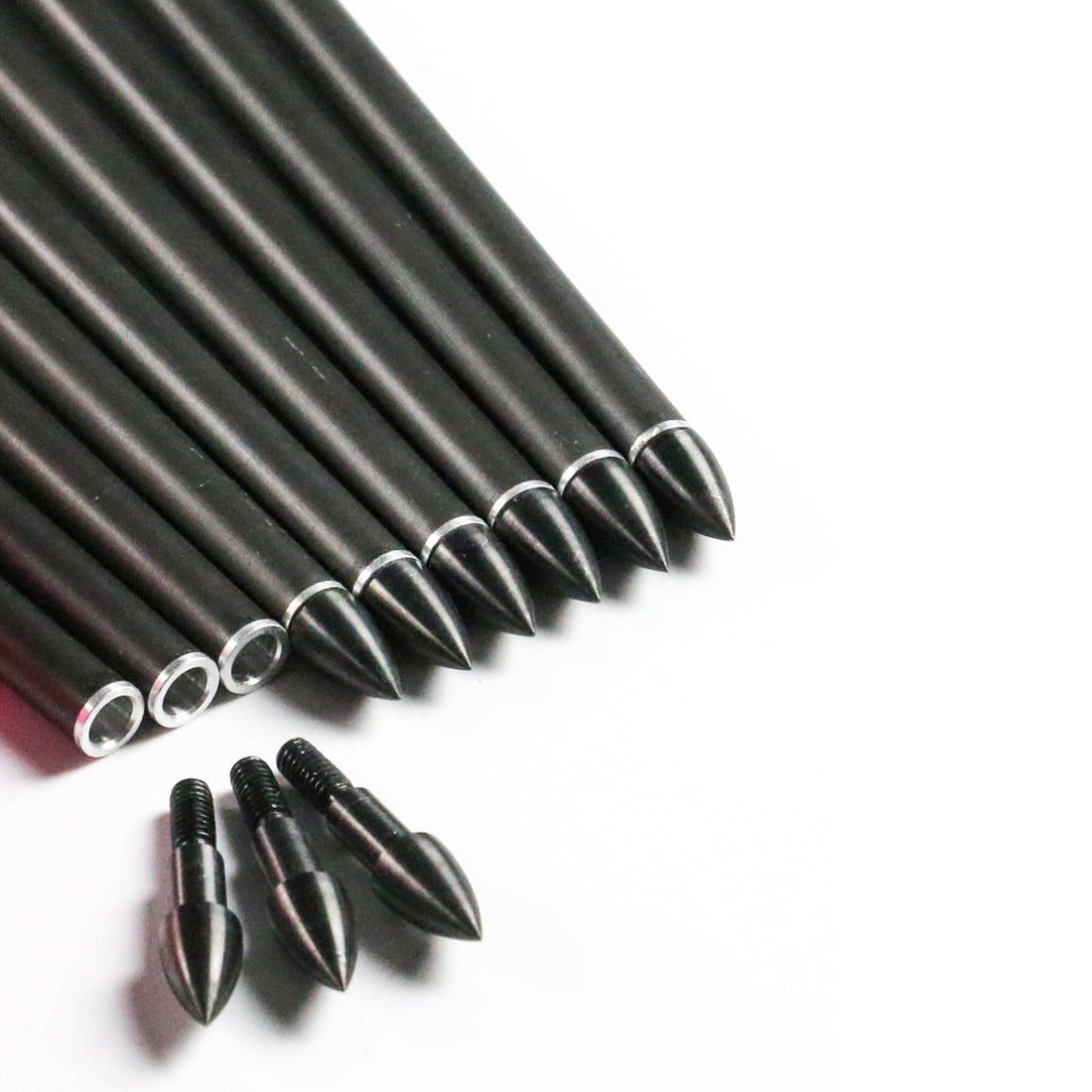 12-Pack Pink Color Pure Carbon Arrows Spine300-800 4inch Turkey Feather 75gr Tips Compound Bow