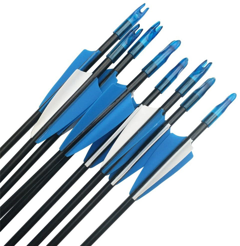 Fiberglass 6mm Arrow Arrowhead for 30-80lbs Recurve Compound Bow 12-Pack