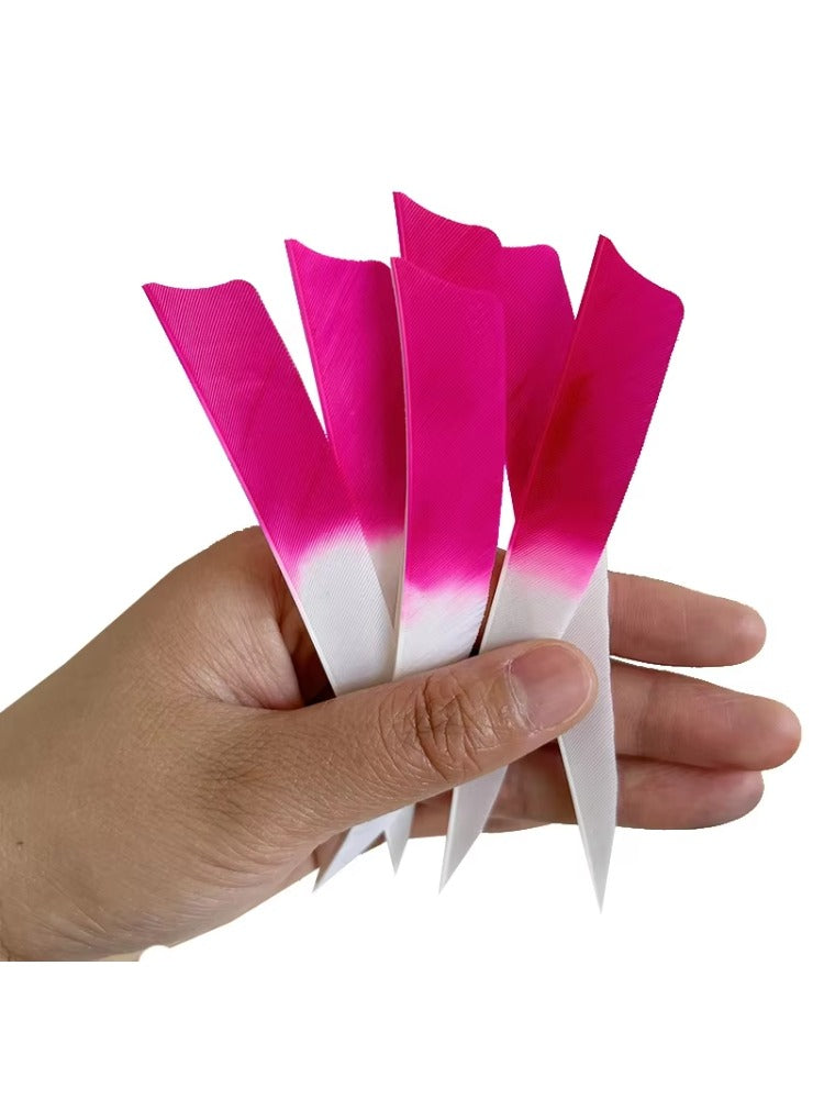 50-Pack 4/5inch Gradient Color Shield Cut Turkey Feather Fletching, Natural Arrow Feathers for Bow