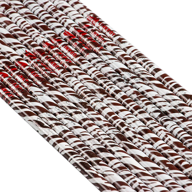 New Spine 340 400 600 Zebra Pattern Carbon Arrow Shaft ID6.2mm 2" Plastic Vanes