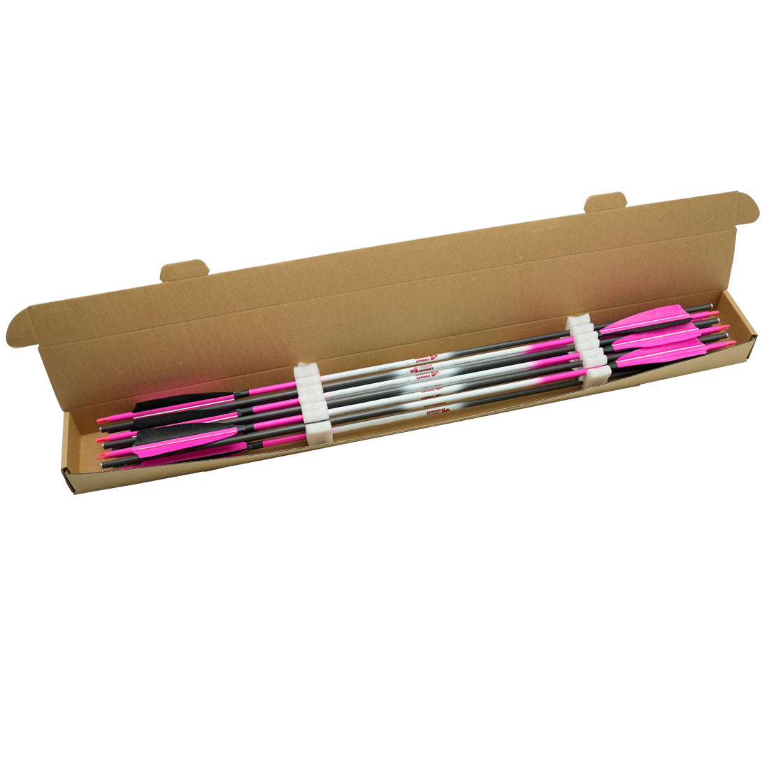 12-Pack Pink Color Pure Carbon Arrows Spine300-800 4inch Turkey Feather 75gr Tips Compound Bow