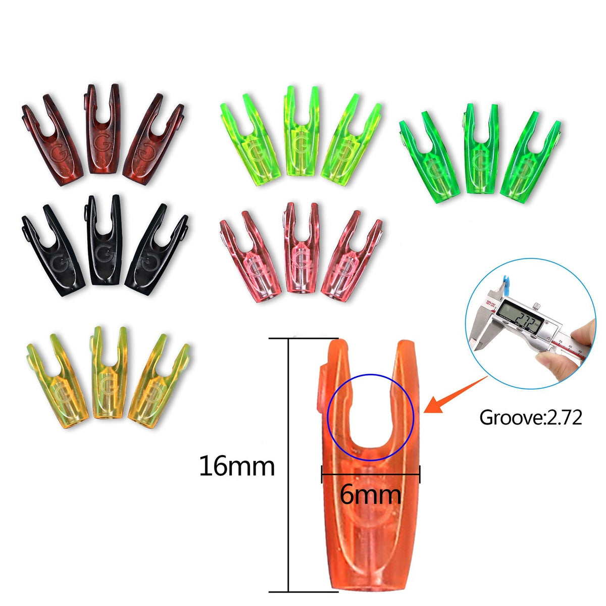 50-Pack DIY Plastic G Nocks or Aluminum Nock Pin Needles for ID4.2/6.2/3.2/5.2/8.0mm Arrow Shaft