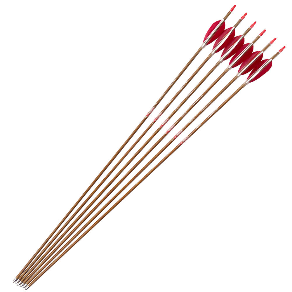 ID4.2mm/.165'' Full Carbon Wood Pattern Arrows Shaft Recurve Compound Bow Arrows Steel Points Pin