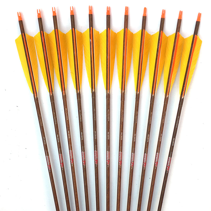Wood Skin Carbon Arrows ID6.2mm Spine300-900 Compound Recurve Traditional Bow Arrows