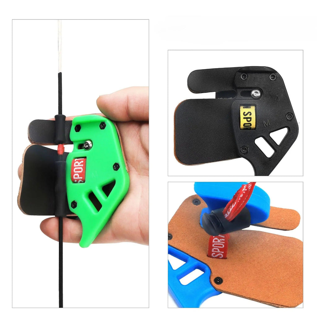 Finger Guard Wear-Resisting Adjustable Ergonomic Design Right Hand Finger Tab for Recurve Bow