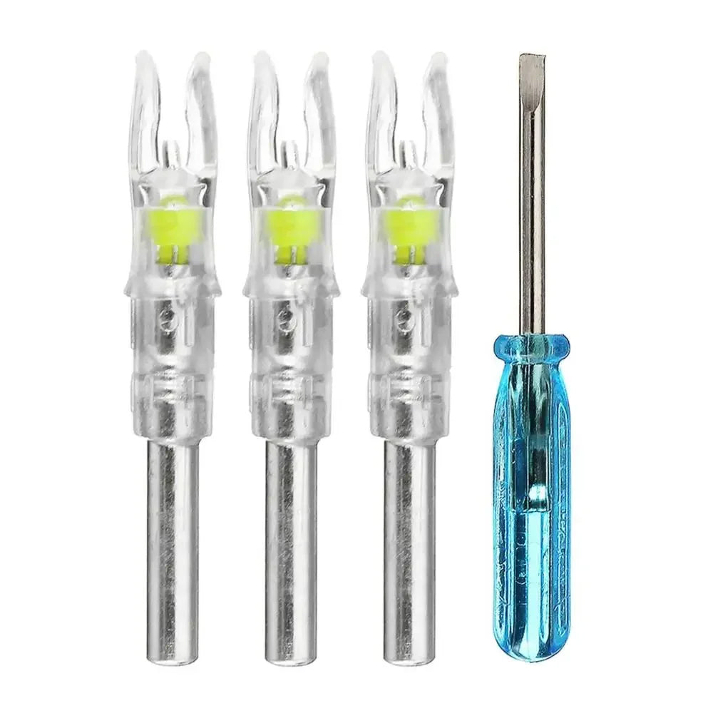 5.2mm Automatically LED Lighted Arrow Nock Compound Bow Arrows Nock +Screwdriver Accessorie