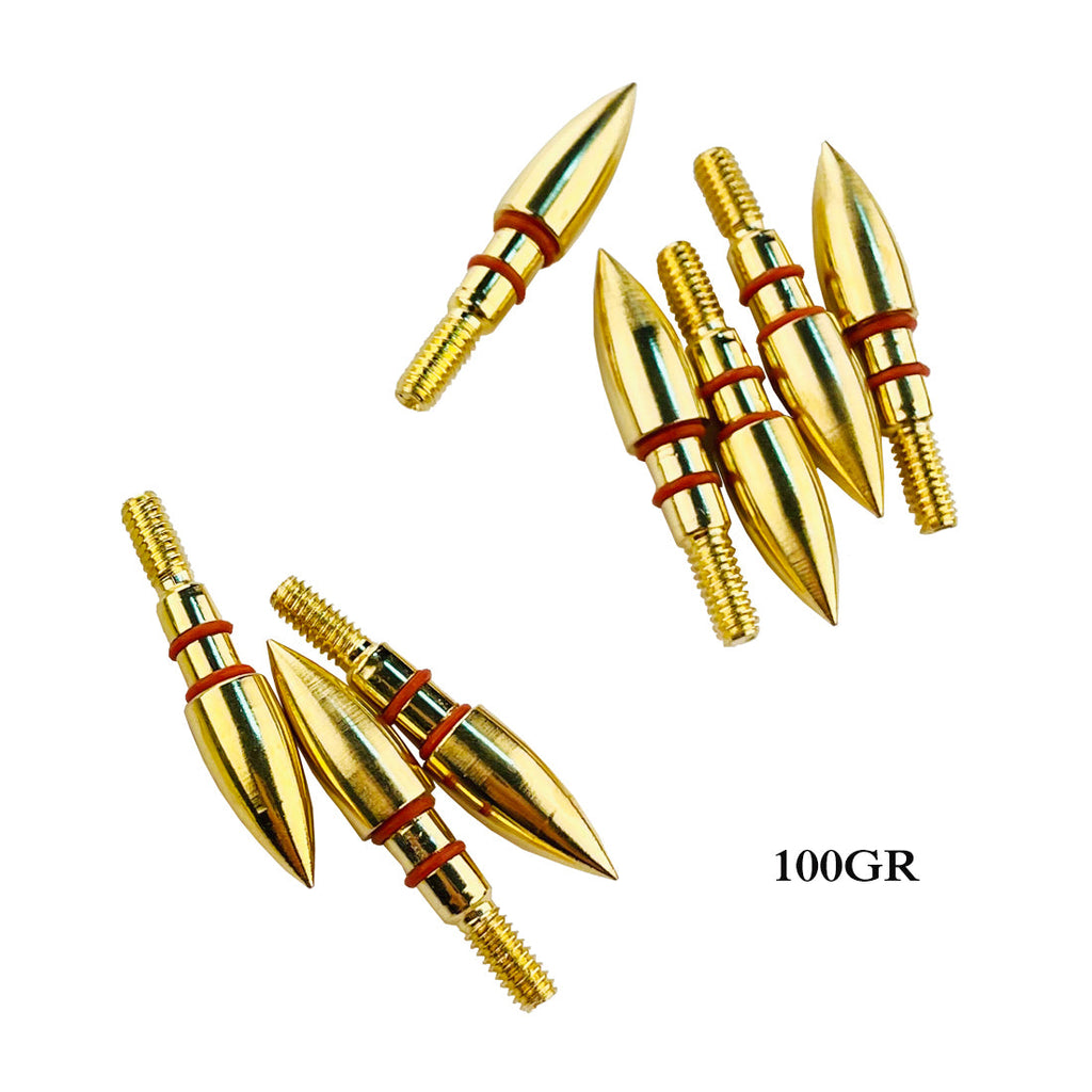 8-32 UNC Threads Gold Black Screw-in Arrow Bullet Steel Point Tips Targets Point Arrowhead