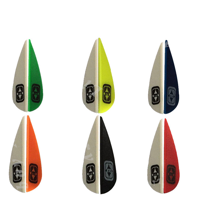 36-Pack 1.75Inch Water Drop Shape DIY Fletching Arrow Vanes TPU Feather Shield Cut