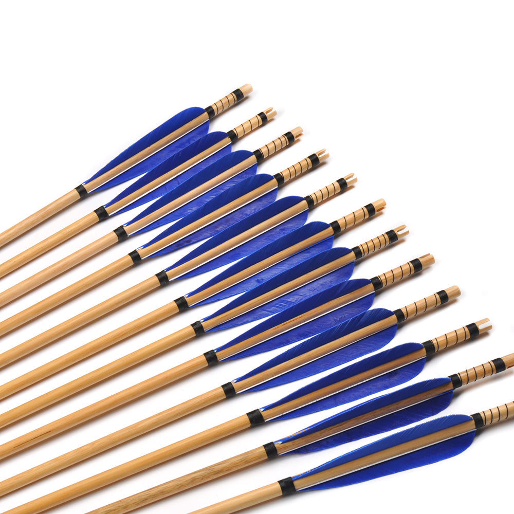 Wooden Arrow Diameter 8.5mm 31.5 Inches 5inch Turkey Feather for 30-50 Lbs Compound Bow