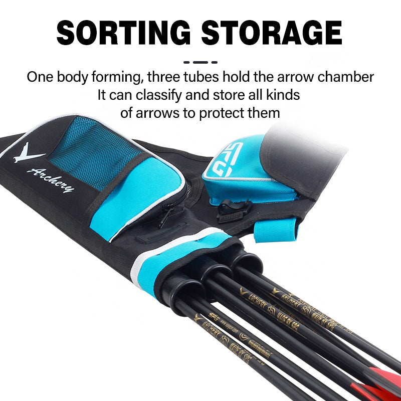 Arrow Bag Oxford Cloth Arrow Quiver 3 Tubes Single Shoulder Bag for Bow Arrow