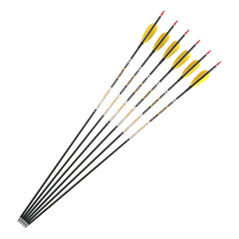 VAP Carbon Arrows ID4.2mm, 3" Turkey Feather, Spine 350-1300, 80gr Tips, Recurve Bow
