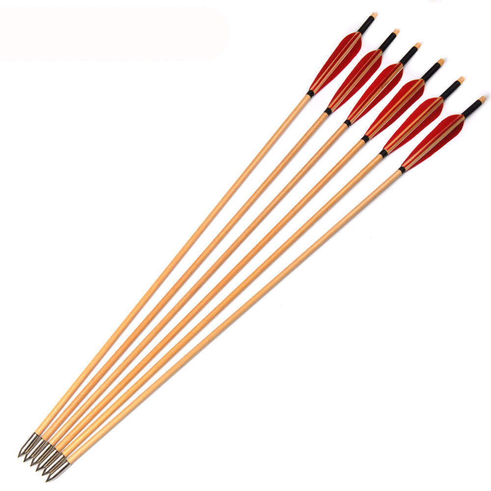 12-Pack Bow Wood Arrow 32" Completed Nock Tip 5inch Turkey Feather