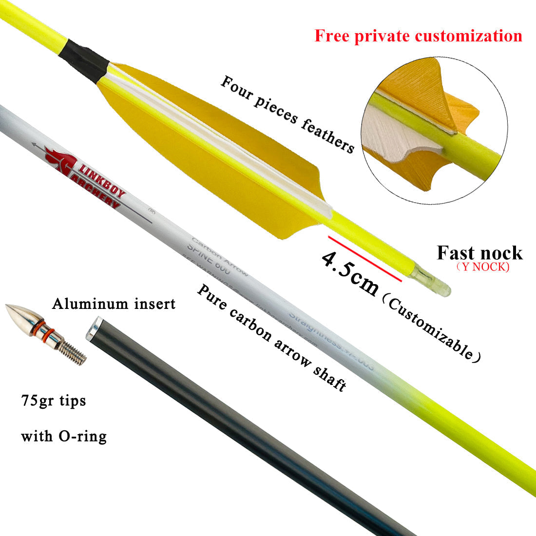 Personalized Custom ID6.2mm Pure Carbon Horsback Arrow Bow and Arrow Hunted Merchandise