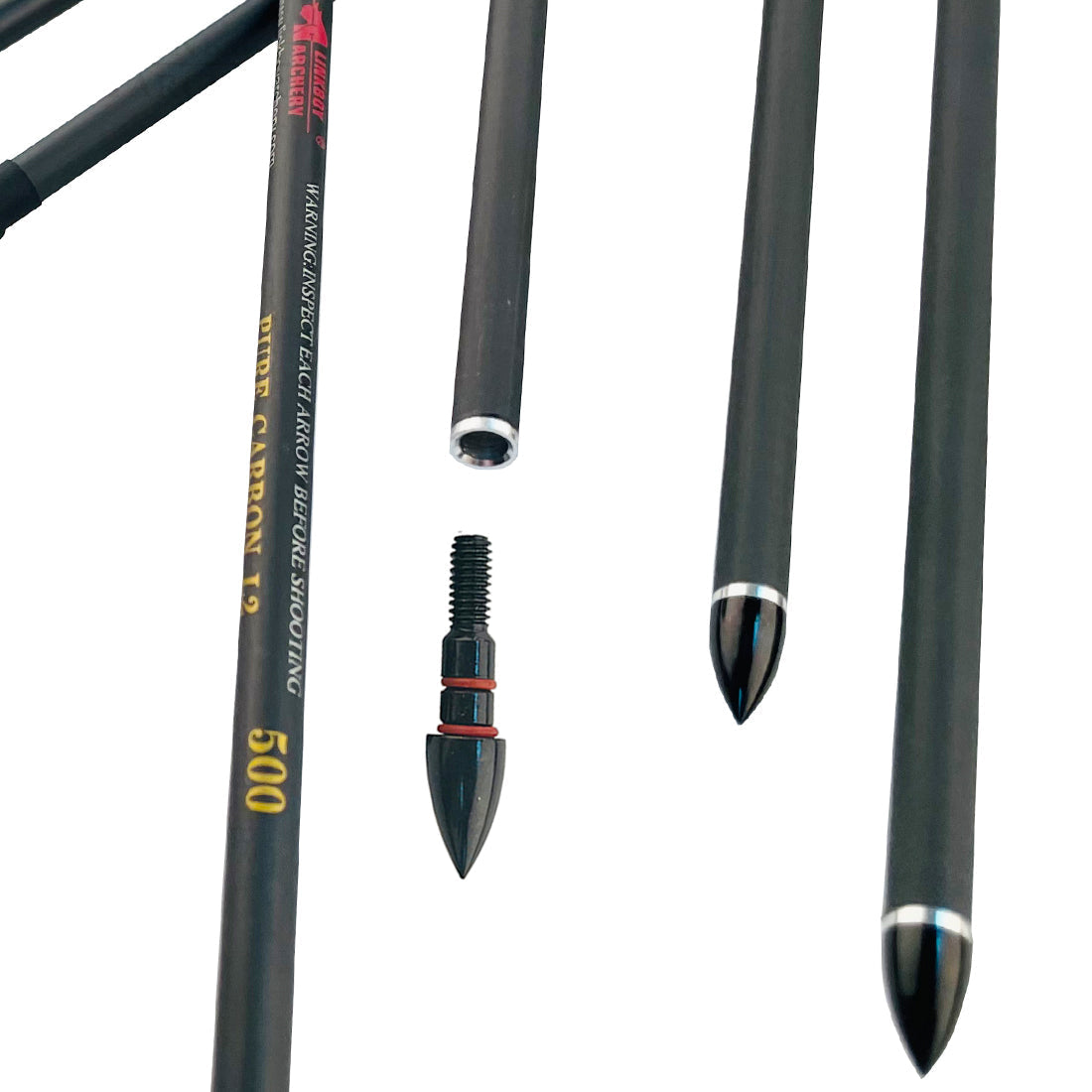 Pure Carbon Fiber 30/32 Inches Turkey Feather Spine300-1000 Black Color Arrows for Target