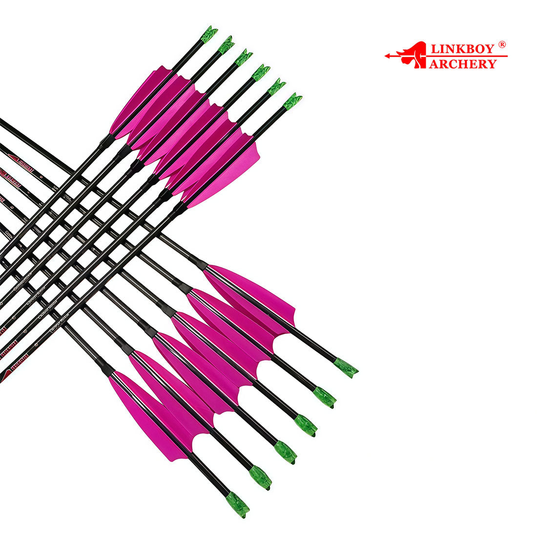 12-Pack Pure Carbon Arrow ID6.2mm 4inch Turkey Feather Fast Nock 100gr Tips Compound Traditional