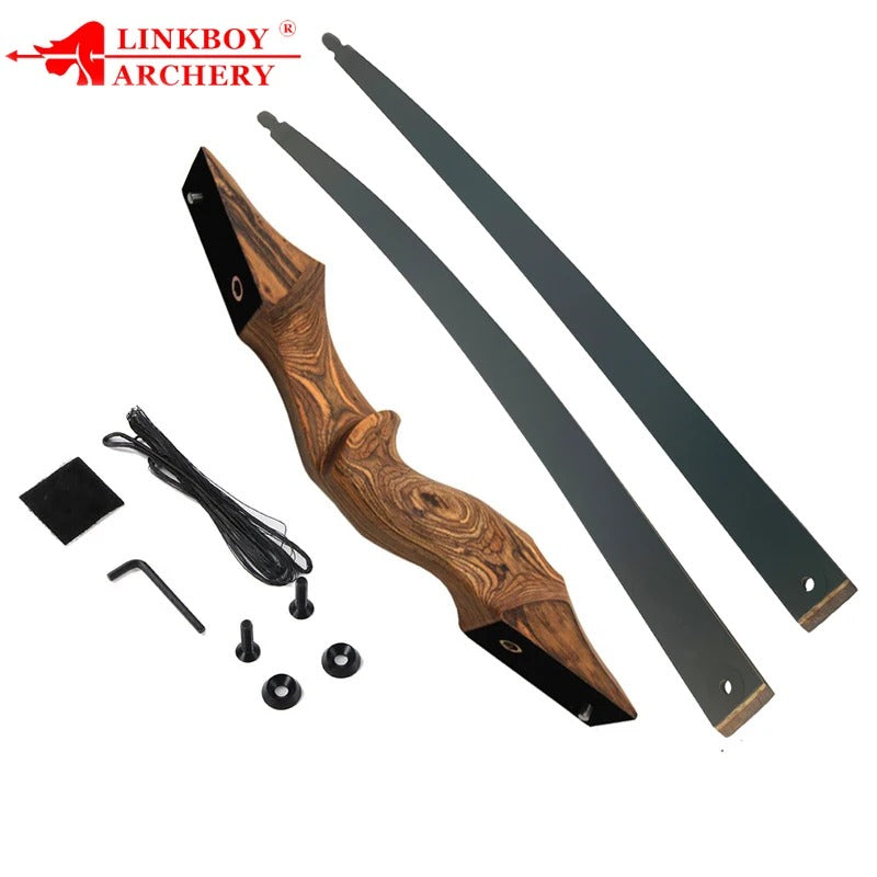 Takedown Recurve Bow 60", 20-60lbs, Brown Limb, Right & Left Hand, &