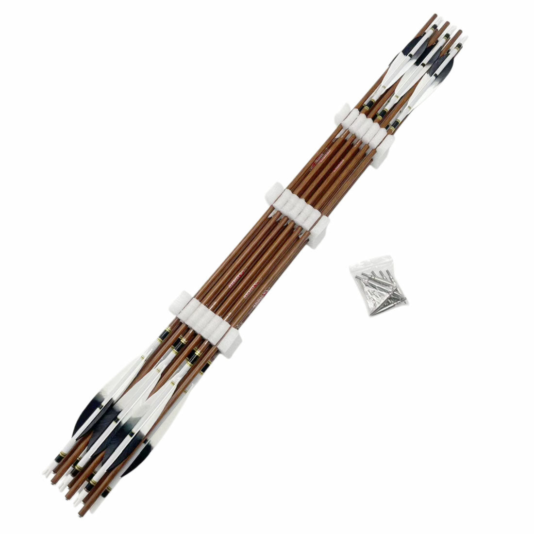 ID 6.2MM 12-Pack Pure Carbon Wood/bamboo Skin Arrows 150gr Tips Y Nock Fast Shoot