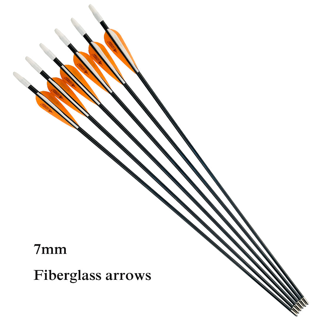 12-Pack OD7mm Target Recurve Bow Arrow Fiberglass Arrow