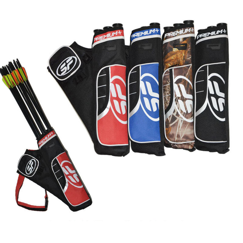 SF Arrow Quiver Shoulder Bag 3 Tubes Arrow Holder Adjustable Belt Strap Recurve Bow