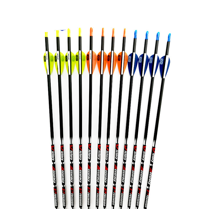 VAP Carbon Arrows 6/12-Pack, ID4.2mm ±0.003, Spine 350-900, Plastic Vanes or Turkey Feather, Recurve