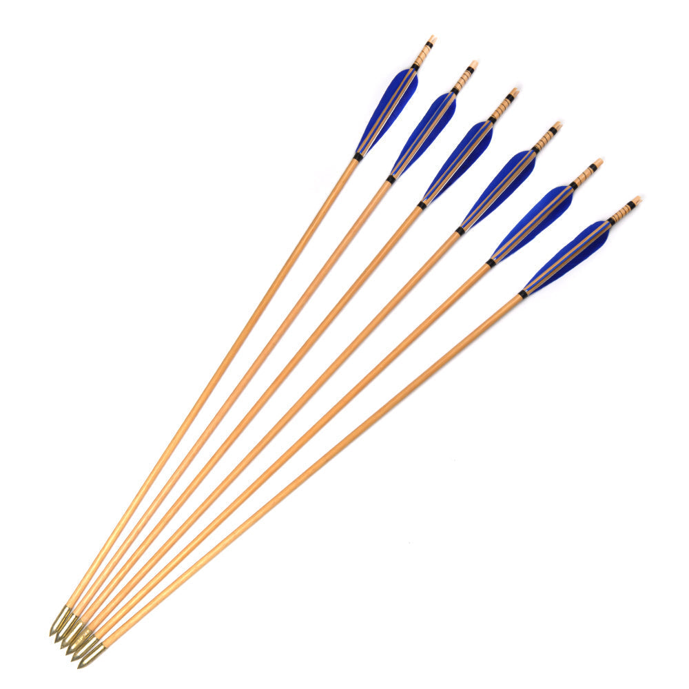 Wooden Arrow Diameter 8.5mm 31.5 Inches 5inch Turkey Feather for 30-50 Lbs Compound Bow