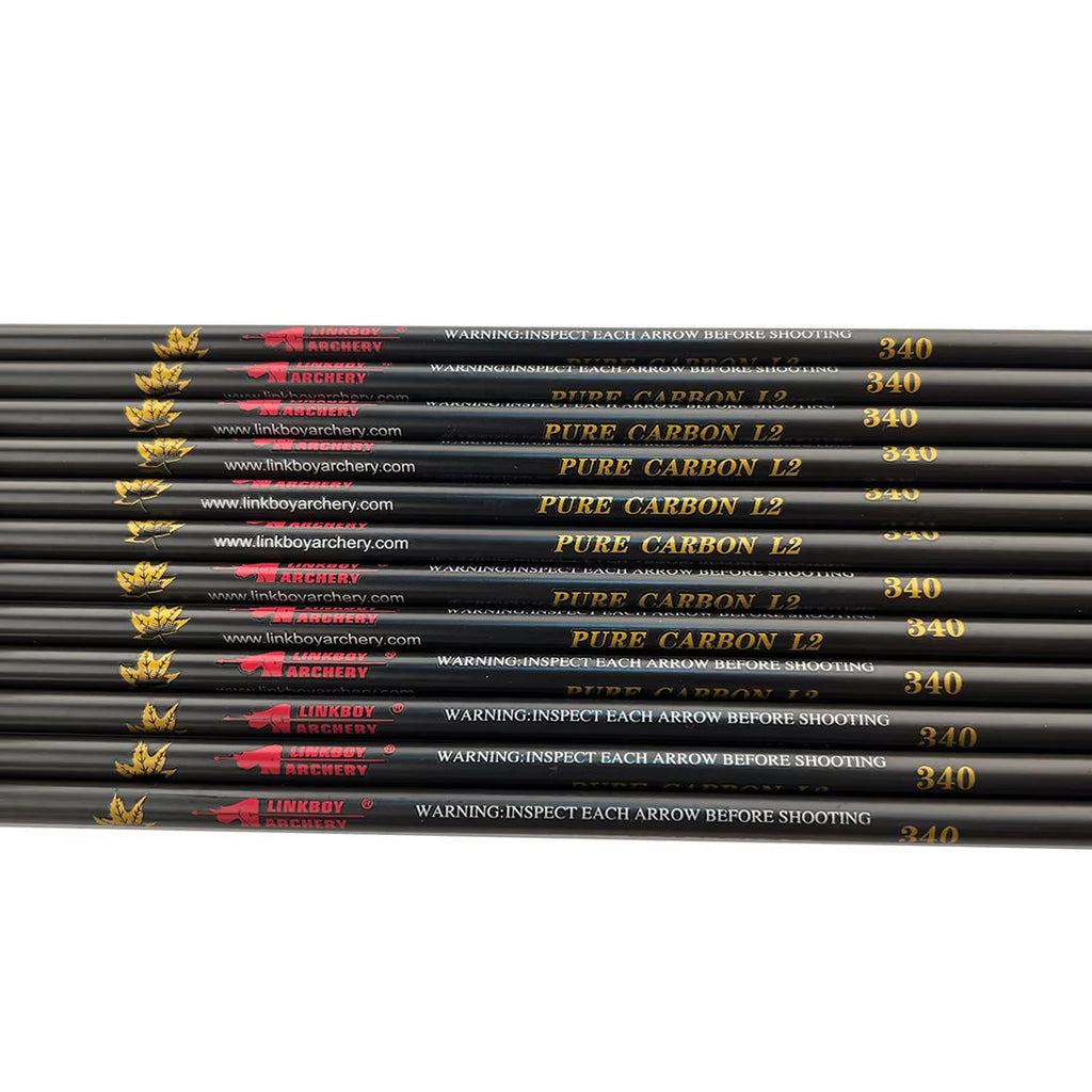 12-Pack Pure Carbon Arrows Shaft Spine200-1000 ID6.2mm 75gr 100gr Arrow Point Tips Compound Bow