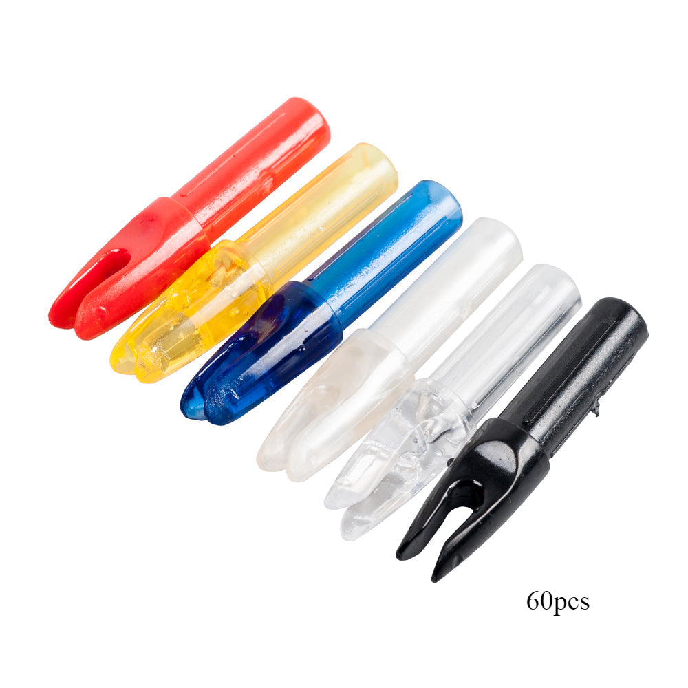 60-Pack Arrow Nocks Arrow Insert Tails Compound Recurve Bows Nocks for Sale
